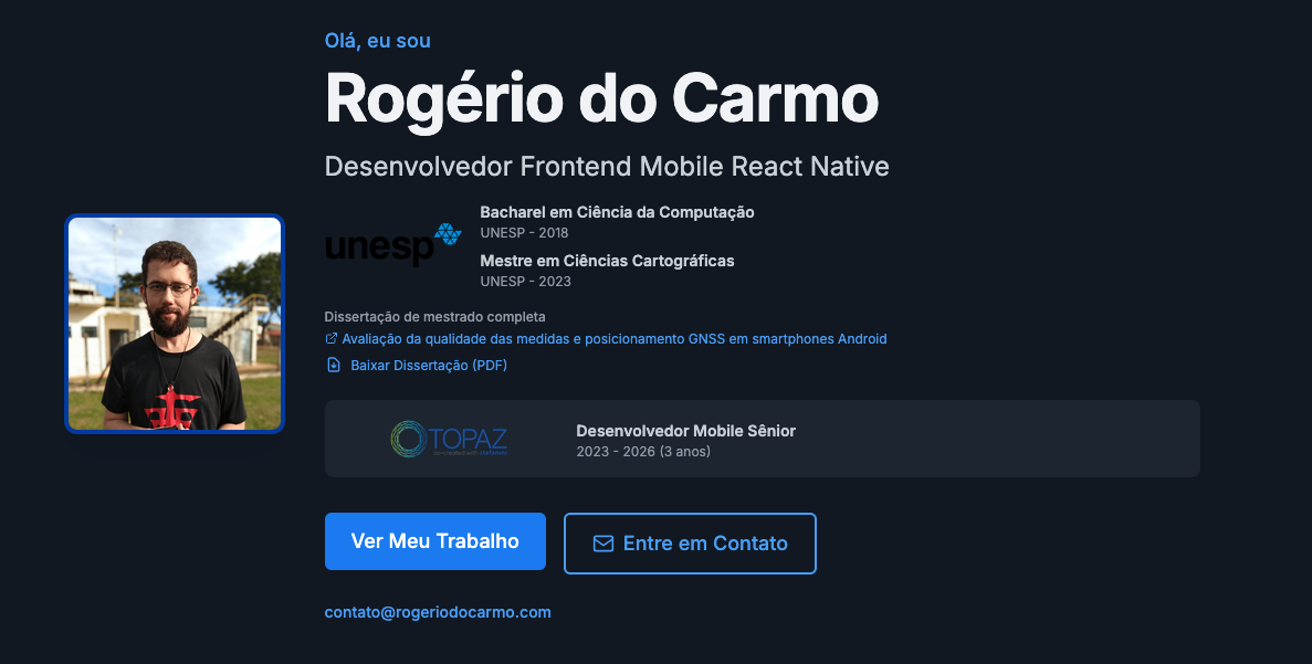 Personal Resume Website screenshot 1